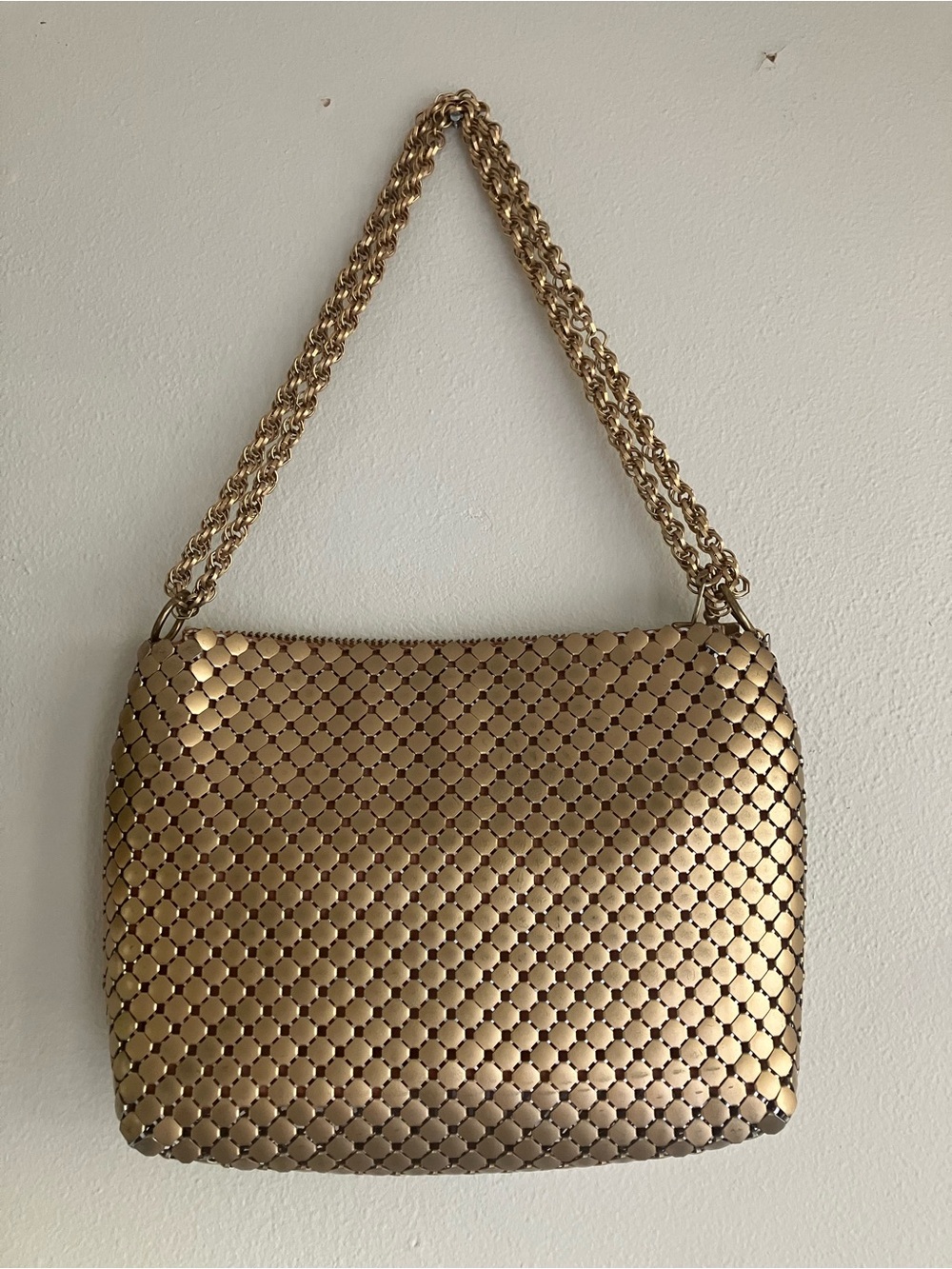 Vintage Whiting & Davis Bag Co Gold Tone Metal Mesh Bag Chain Purse Antique